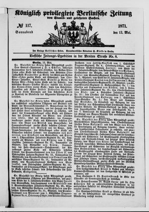 Königlich privilegirte Berlinische Zeitung von Staats- und gelehrten Sachen vom 13.05.1871