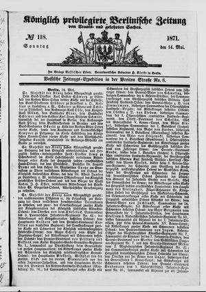 Königlich privilegirte Berlinische Zeitung von Staats- und gelehrten Sachen vom 14.05.1871