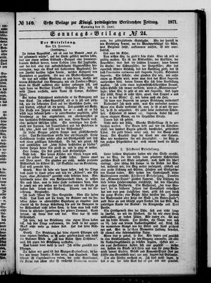 Königlich privilegirte Berlinische Zeitung von Staats- und gelehrten Sachen vom 11.06.1871