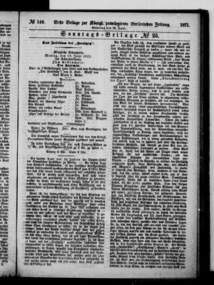 Königlich privilegirte Berlinische Zeitung von Staats- und gelehrten Sachen vom 18.06.1871