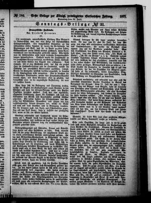 Königlich privilegirte Berlinische Zeitung von Staats- und gelehrten Sachen vom 30.07.1871