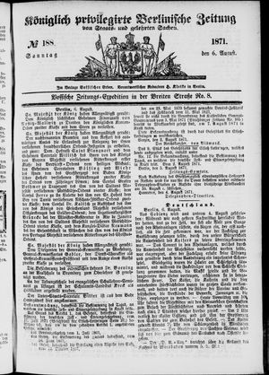 Königlich privilegirte Berlinische Zeitung von Staats- und gelehrten Sachen vom 06.08.1871