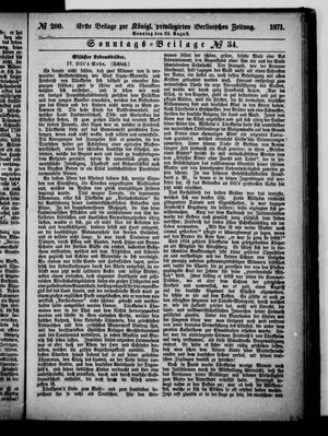 Königlich privilegirte Berlinische Zeitung von Staats- und gelehrten Sachen vom 20.08.1871