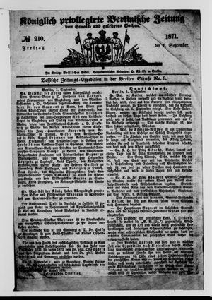 Königlich privilegirte Berlinische Zeitung von Staats- und gelehrten Sachen vom 01.09.1871