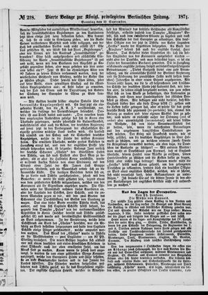 Königlich privilegirte Berlinische Zeitung von Staats- und gelehrten Sachen vom 10.09.1871