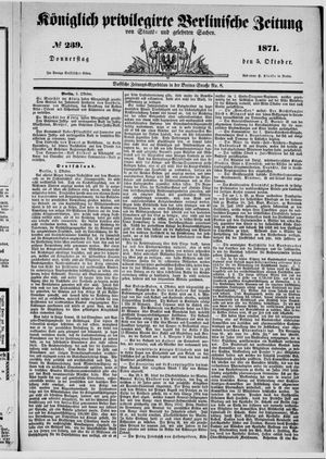 Königlich privilegirte Berlinische Zeitung von Staats- und gelehrten Sachen vom 05.10.1871