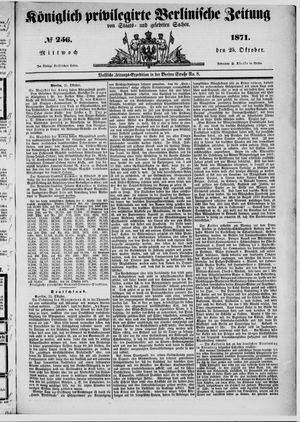 Königlich privilegirte Berlinische Zeitung von Staats- und gelehrten Sachen vom 25.10.1871
