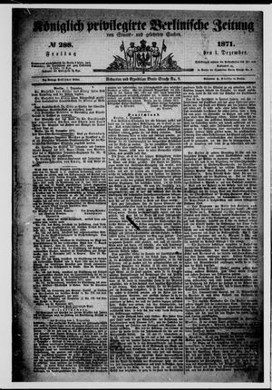Königlich privilegirte Berlinische Zeitung von Staats- und gelehrten Sachen vom 01.12.1871
