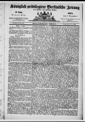 Königlich privilegirte Berlinische Zeitung von Staats- und gelehrten Sachen vom 07.12.1871