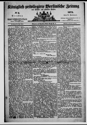 Königlich privilegirte Berlinische Zeitung von Staats- und gelehrten Sachen on Jan 9, 1872