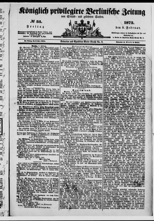 Königlich privilegirte Berlinische Zeitung von Staats- und gelehrten Sachen on Feb 9, 1872