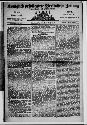 Königlich privilegirte Berlinische Zeitung von Staats- und gelehrten Sachen on Mar 2, 1872