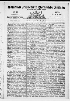Königlich privilegirte Berlinische Zeitung von Staats- und gelehrten Sachen vom 09.03.1872