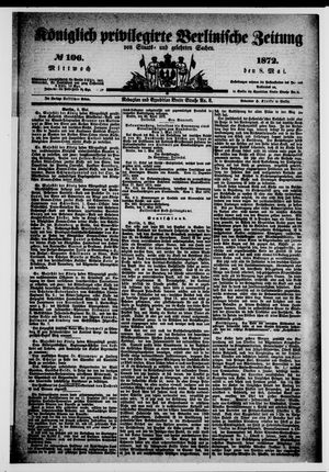 Königlich privilegirte Berlinische Zeitung von Staats- und gelehrten Sachen vom 08.05.1872