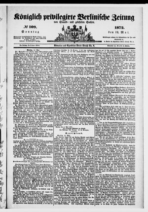 Königlich privilegirte Berlinische Zeitung von Staats- und gelehrten Sachen on May 12, 1872