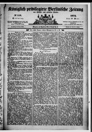 Königlich privilegirte Berlinische Zeitung von Staats- und gelehrten Sachen vom 19.05.1872