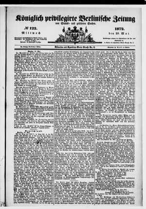 Königlich privilegirte Berlinische Zeitung von Staats- und gelehrten Sachen on May 29, 1872