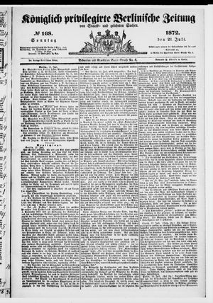 Königlich privilegirte Berlinische Zeitung von Staats- und gelehrten Sachen vom 21.07.1872