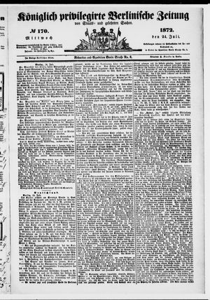 Königlich privilegirte Berlinische Zeitung von Staats- und gelehrten Sachen vom 24.07.1872