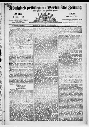 Königlich privilegirte Berlinische Zeitung von Staats- und gelehrten Sachen vom 27.07.1872