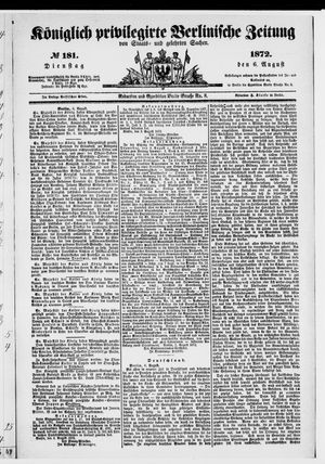 Königlich privilegirte Berlinische Zeitung von Staats- und gelehrten Sachen vom 06.08.1872