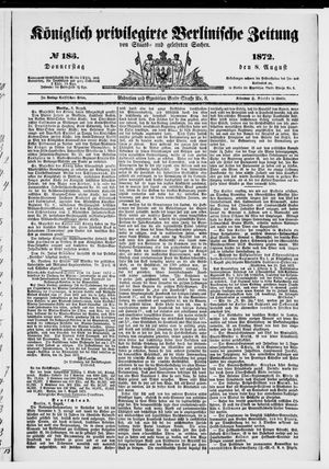 Königlich privilegirte Berlinische Zeitung von Staats- und gelehrten Sachen on Aug 8, 1872