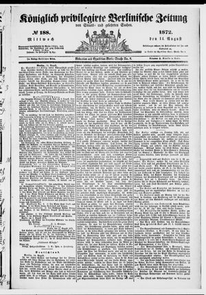 Königlich privilegirte Berlinische Zeitung von Staats- und gelehrten Sachen vom 14.08.1872