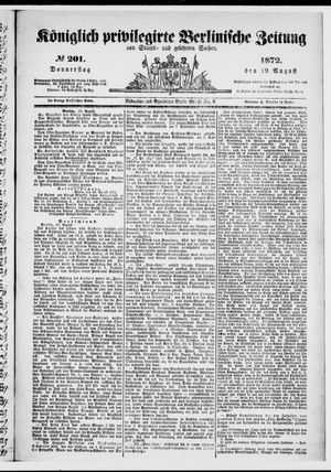 Königlich privilegirte Berlinische Zeitung von Staats- und gelehrten Sachen on Aug 29, 1872