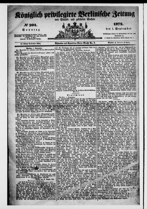 Königlich privilegirte Berlinische Zeitung von Staats- und gelehrten Sachen vom 01.09.1872
