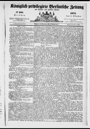 Königlich privilegirte Berlinische Zeitung von Staats- und gelehrten Sachen vom 08.10.1872