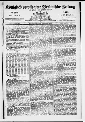 Königlich privilegirte Berlinische Zeitung von Staats- und gelehrten Sachen vom 23.10.1872