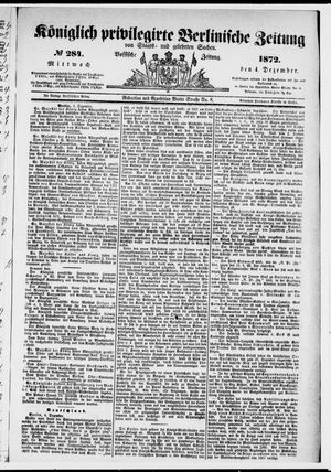 Königlich privilegirte Berlinische Zeitung von Staats- und gelehrten Sachen vom 04.12.1872