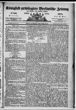 Königlich privilegirte Berlinische Zeitung von Staats- und gelehrten Sachen on May 30, 1873
