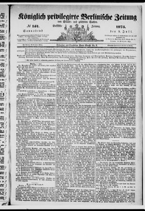 Königlich privilegirte Berlinische Zeitung von Staats- und gelehrten Sachen on Jul 5, 1873
