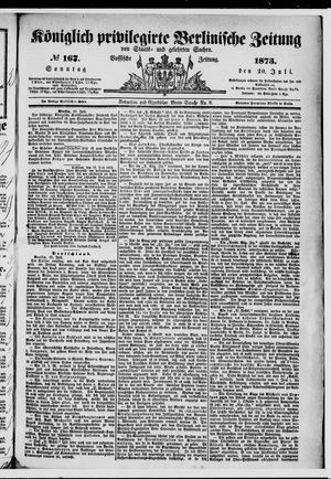 Königlich privilegirte Berlinische Zeitung von Staats- und gelehrten Sachen vom 20.07.1873
