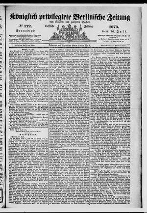 Königlich privilegirte Berlinische Zeitung von Staats- und gelehrten Sachen vom 26.07.1873