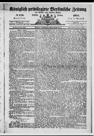 Königlich privilegirte Berlinische Zeitung von Staats- und gelehrten Sachen on Aug 3, 1873