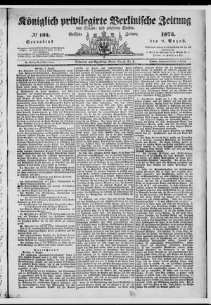 Königlich privilegirte Berlinische Zeitung von Staats- und gelehrten Sachen vom 09.08.1873