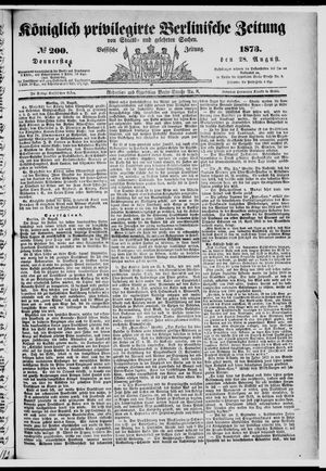 Königlich privilegirte Berlinische Zeitung von Staats- und gelehrten Sachen on Aug 28, 1873