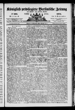 Königlich privilegirte Berlinische Zeitung von Staats- und gelehrten Sachen on Sep 3, 1873