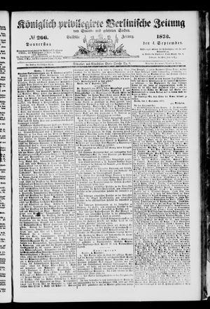 Königlich privilegirte Berlinische Zeitung von Staats- und gelehrten Sachen vom 04.09.1873