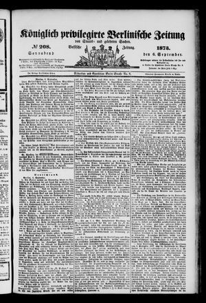 Königlich privilegirte Berlinische Zeitung von Staats- und gelehrten Sachen on Sep 6, 1873