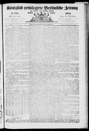 Königlich privilegirte Berlinische Zeitung von Staats- und gelehrten Sachen vom 19.10.1873