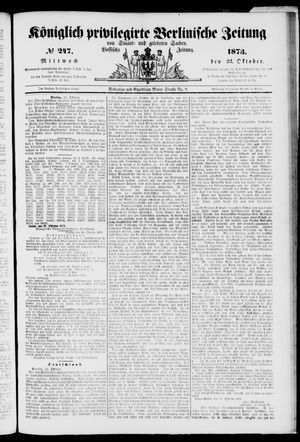 Königlich privilegirte Berlinische Zeitung von Staats- und gelehrten Sachen vom 22.10.1873