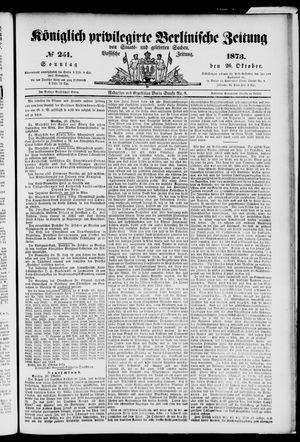 Königlich privilegirte Berlinische Zeitung von Staats- und gelehrten Sachen on Oct 26, 1873