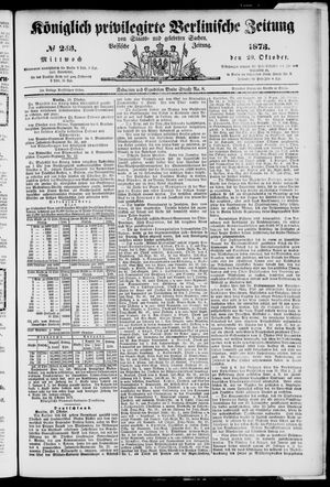 Königlich privilegirte Berlinische Zeitung von Staats- und gelehrten Sachen vom 29.10.1873