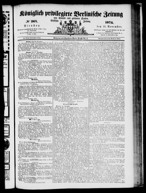 Königlich privilegirte Berlinische Zeitung von Staats- und gelehrten Sachen vom 11.11.1873