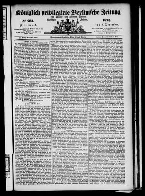 Königlich privilegirte Berlinische Zeitung von Staats- und gelehrten Sachen on Dec 3, 1873