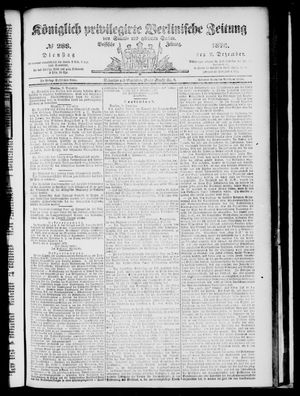 Königlich privilegirte Berlinische Zeitung von Staats- und gelehrten Sachen vom 09.12.1873