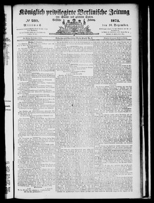 Königlich privilegirte Berlinische Zeitung von Staats- und gelehrten Sachen on Dec 10, 1873